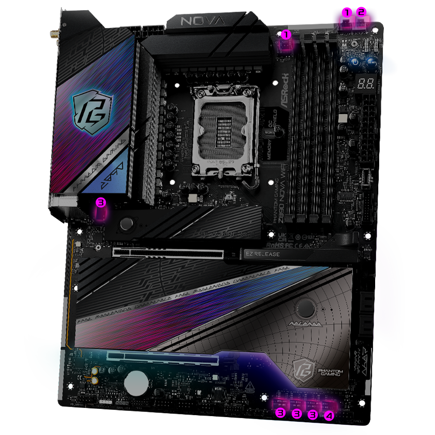 ASRock Z890 Nova WiFi LGA 1851 ATX Motherboard - Newegg.com